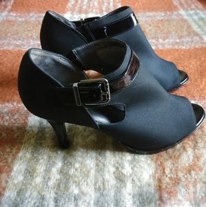 Black Peep-Toe Heels